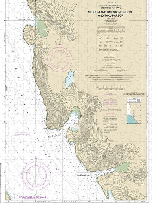 Nautical Chart 17314 Slocum Limestone Inlets Taku Harbor Puzzle