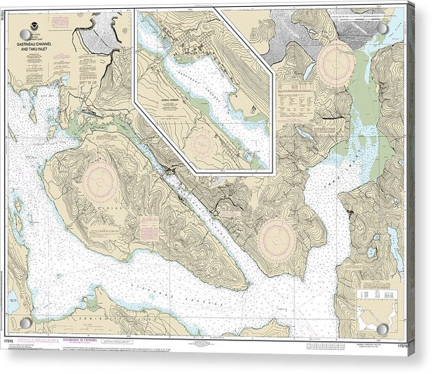 Nautical Chart-17315 Gastineau Channel-taku Inlet, Juneau Harbor - Acrylic Print