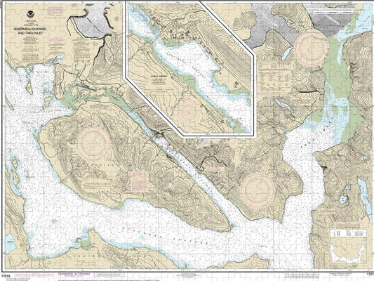 Nautical Chart 17315 Gastineau Channel Taku Inlet, Juneau Harbor Puzzle