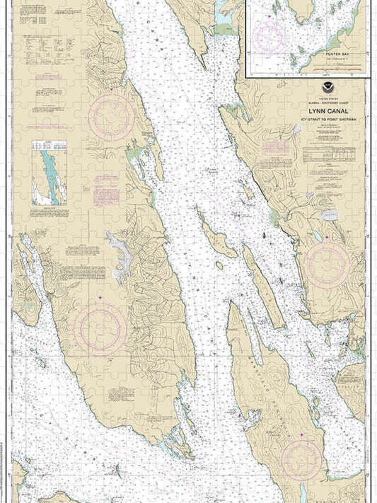 Nautical Chart 17316 Lynn Canal Icy Str Point Sherman, Funter Bay, Chatham Strait Puzzle
