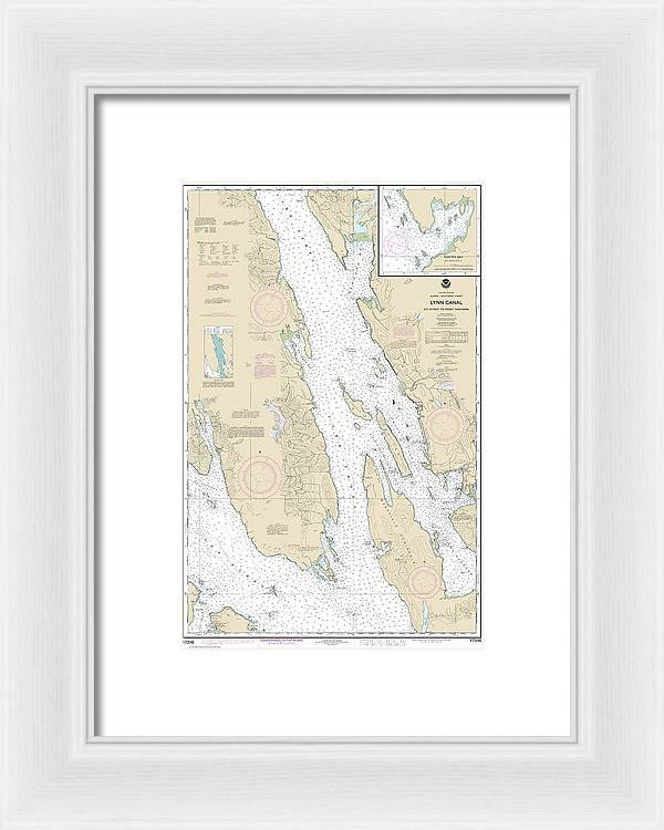 Nautical Chart-17316 Lynn Canal-icy Str-point Sherman, Funter Bay, Chatham Strait - Framed Print