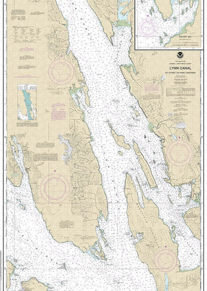 Nautical Chart-17316 Lynn Canal-icy Str-point Sherman, Funter Bay, Chatham Strait - Puzzle