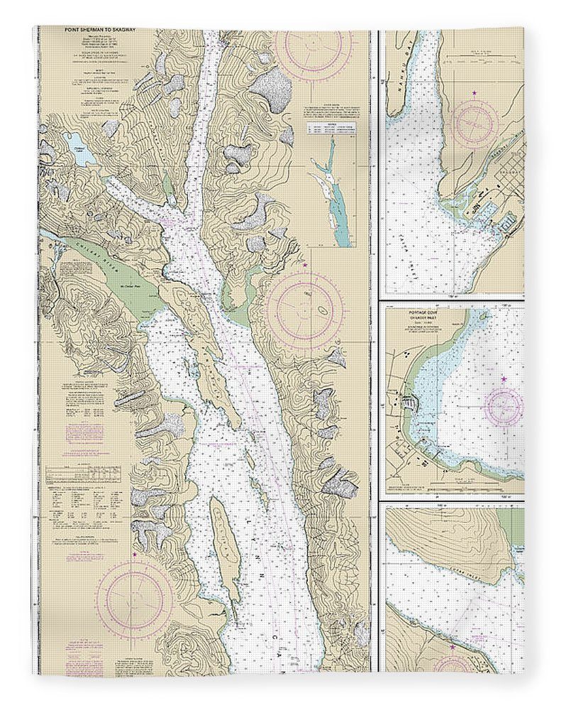 Nautical Chart-17317 Lynn Canal-point Sherman-skagway, Lutak Inlet, Skagway-nahku Bay, Portage Cove, Chilkoot Inlet - Blanket