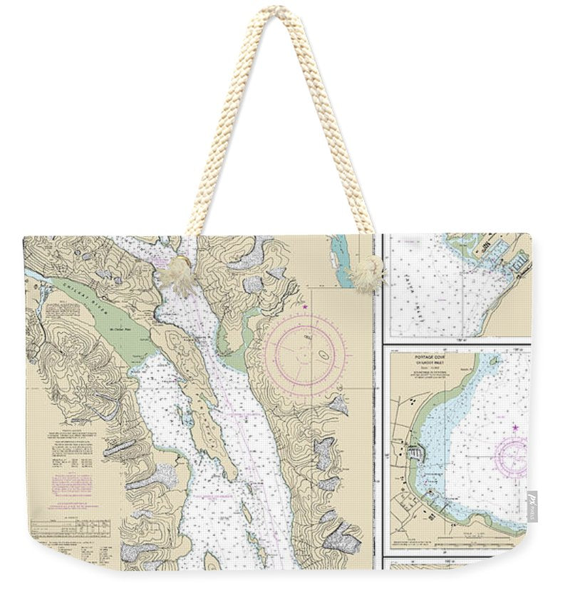 Nautical Chart-17317 Lynn Canal-point Sherman-skagway, Lutak Inlet, Skagway-nahku Bay, Portage Cove, Chilkoot Inlet - Weekender Tote Bag