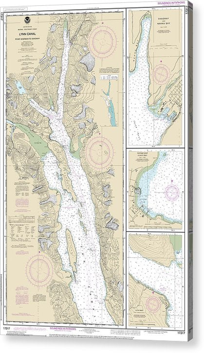 Nautical Chart-17317 Lynn Canal-Point Sherman-Skagway, Lutak Inlet, Skagway-Nahku Bay, Portage Cove, Chilkoot Inlet  Acrylic Print