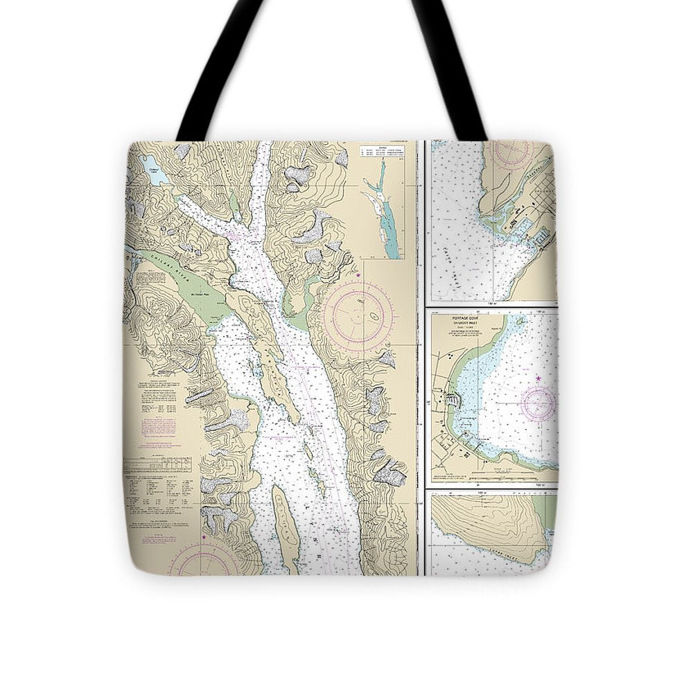 Nautical Chart-17317 Lynn Canal-point Sherman-skagway, Lutak Inlet, Skagway-nahku Bay, Portage Cove, Chilkoot Inlet - Tote Bag
