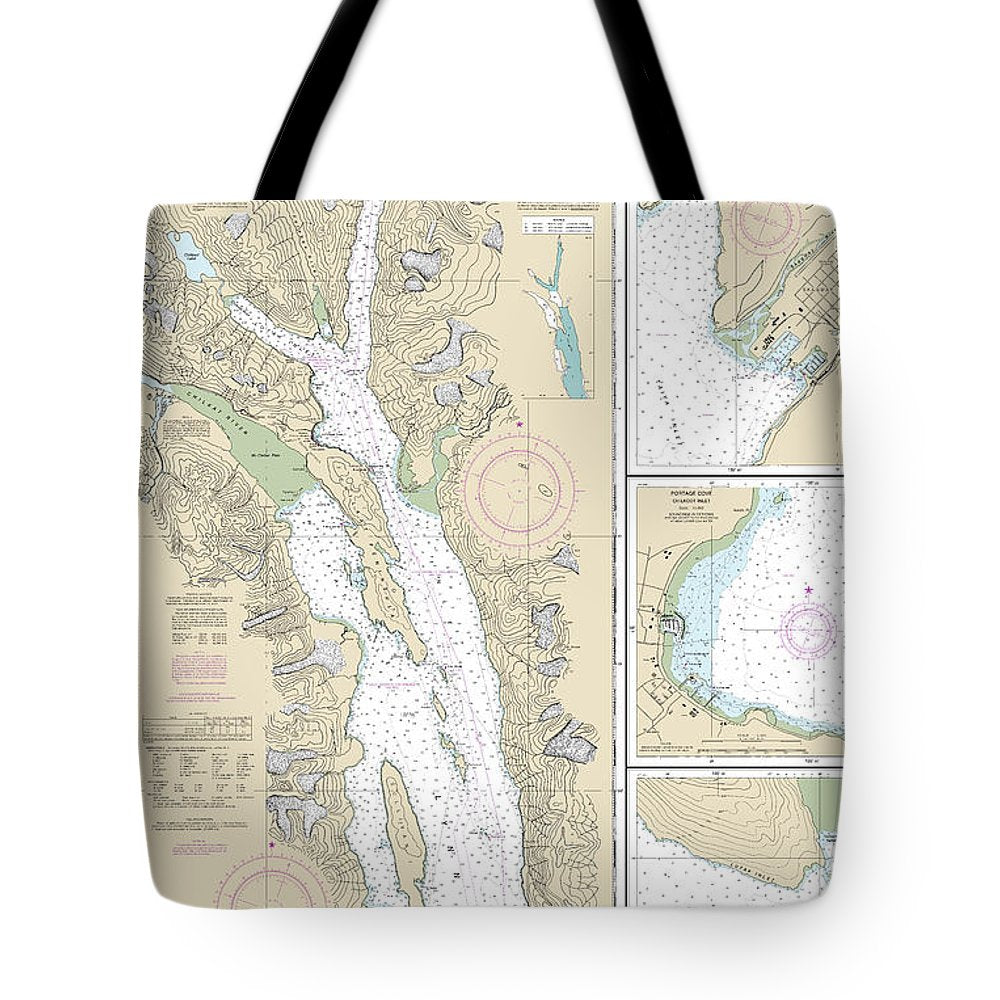 Nautical Chart-17317 Lynn Canal-point Sherman-skagway, Lutak Inlet, Skagway-nahku Bay, Portage Cove, Chilkoot Inlet - Tote Bag