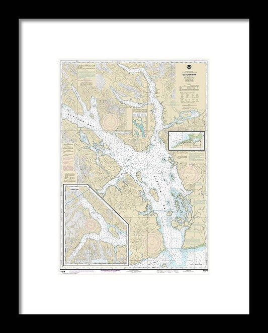 A beuatiful Framed Print of the Nautical Chart-17318 Glacier Bay, Bartlett Cove by SeaKoast