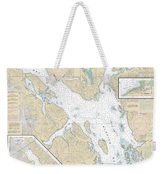 Nautical Chart-17318 Glacier Bay, Bartlett Cove - Weekender Tote Bag