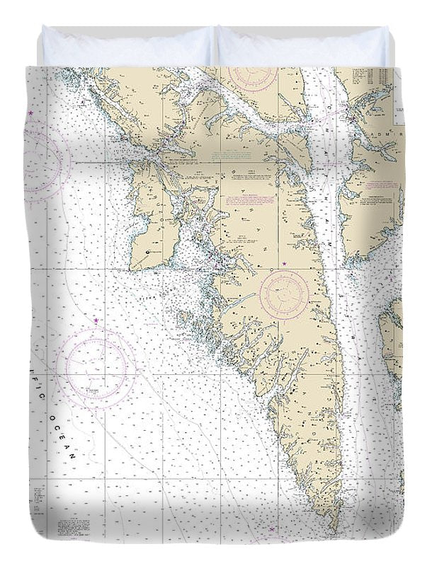 Nautical Chart-17320 Coronation Island-lisianski Strait - Duvet Cover