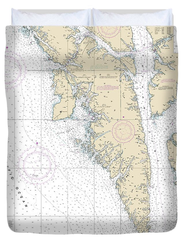Nautical Chart-17320 Coronation Island-lisianski Strait - Duvet Cover