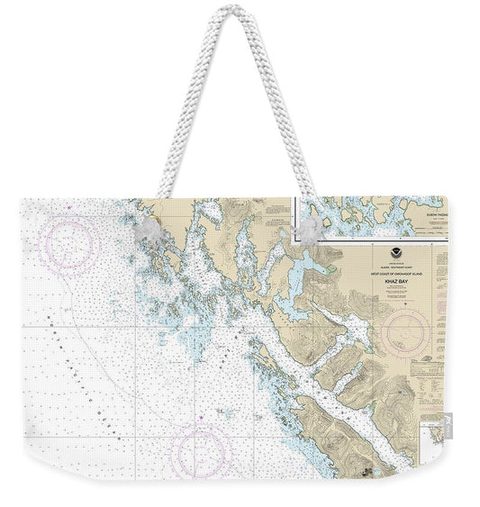 Nautical Chart-17322 Khaz Bay, Chichagof Island Elbow Passage - Weekender Tote Bag