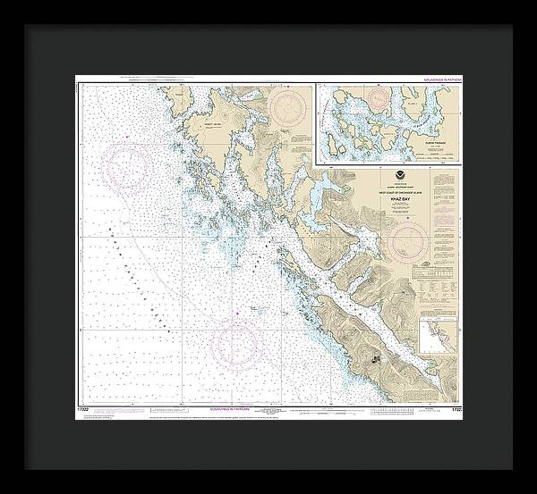 Nautical Chart-17322 Khaz Bay, Chichagof Island Elbow Passage - Framed Print