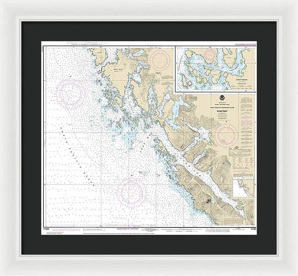 Nautical Chart-17322 Khaz Bay, Chichagof Island Elbow Passage - Framed Print