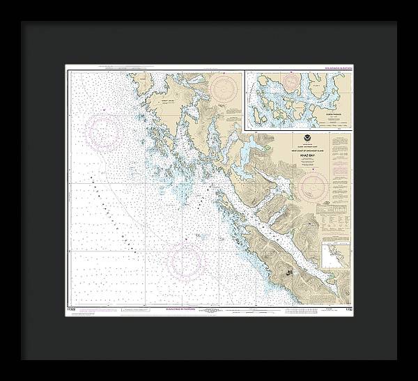 Nautical Chart-17322 Khaz Bay, Chichagof Island Elbow Passage - Framed Print