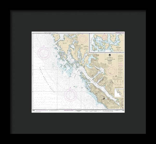 Nautical Chart-17322 Khaz Bay, Chichagof Island Elbow Passage - Framed Print