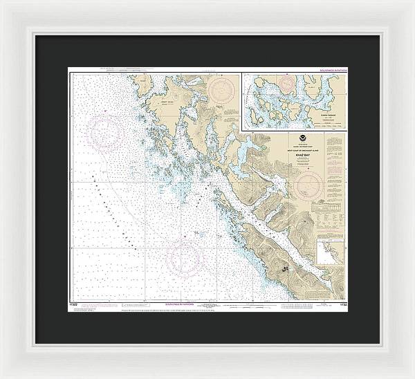 Nautical Chart-17322 Khaz Bay, Chichagof Island Elbow Passage - Framed Print