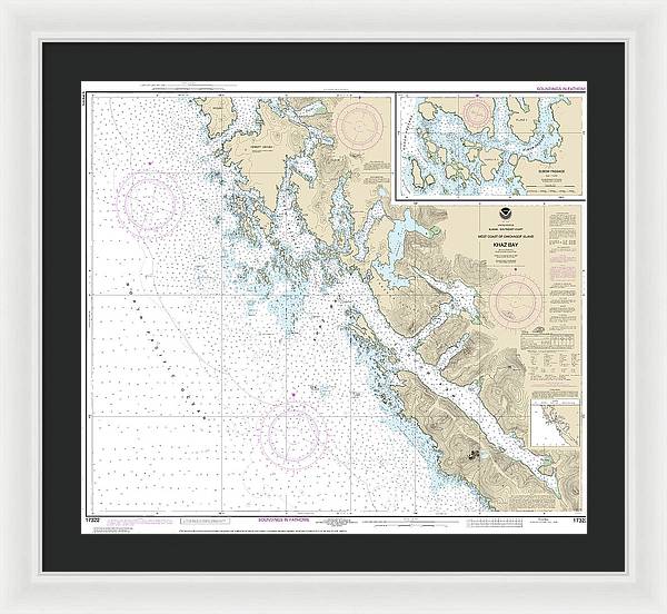 Nautical Chart-17322 Khaz Bay, Chichagof Island Elbow Passage - Framed Print