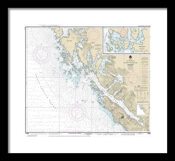 Nautical Chart-17322 Khaz Bay, Chichagof Island Elbow Passage - Framed Print