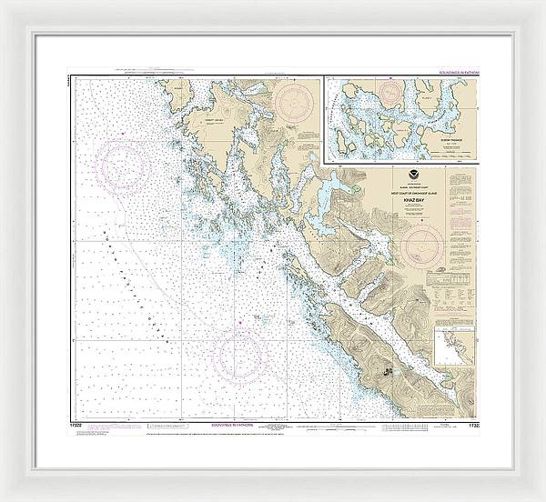 Nautical Chart-17322 Khaz Bay, Chichagof Island Elbow Passage - Framed Print