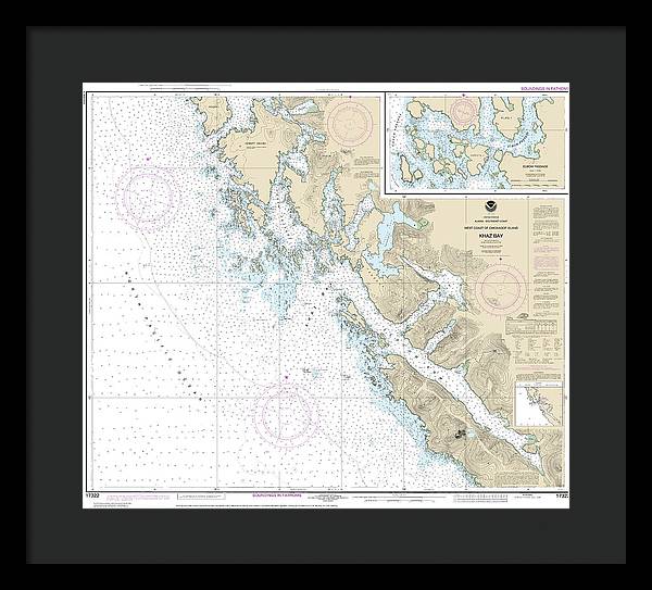 Nautical Chart-17322 Khaz Bay, Chichagof Island Elbow Passage - Framed Print