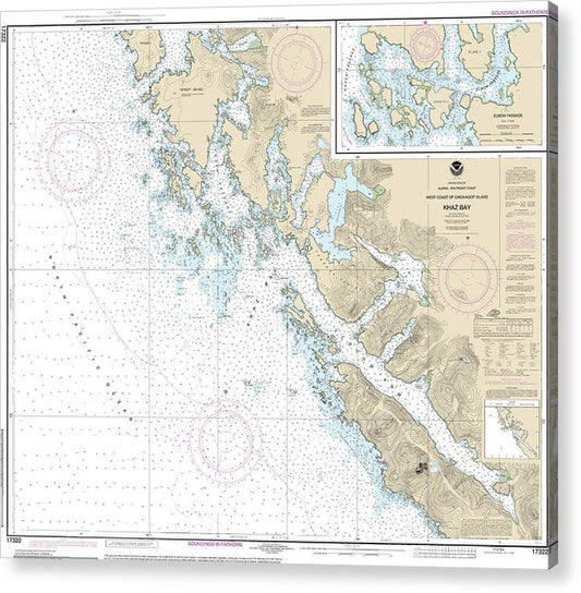 Nautical Chart-17322 Khaz Bay, Chichagof Island Elbow Passage  Acrylic Print