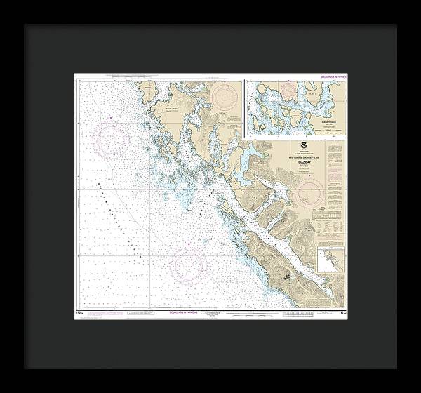 Nautical Chart-17322 Khaz Bay, Chichagof Island Elbow Passage - Framed Print