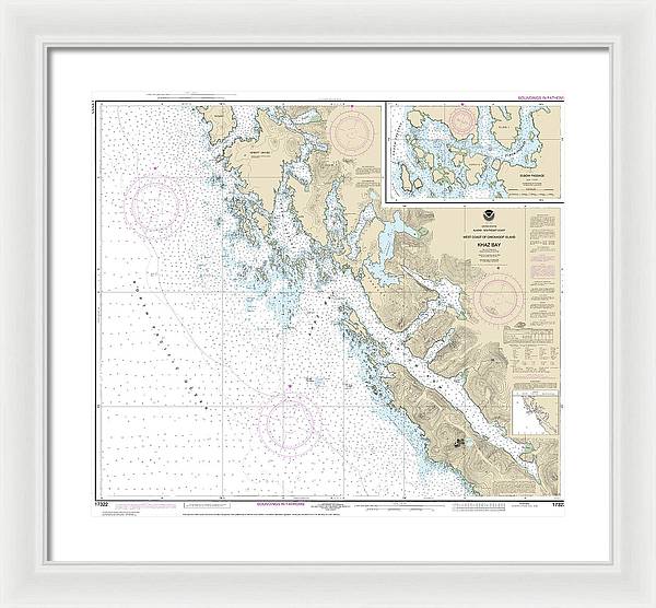 Nautical Chart-17322 Khaz Bay, Chichagof Island Elbow Passage - Framed Print