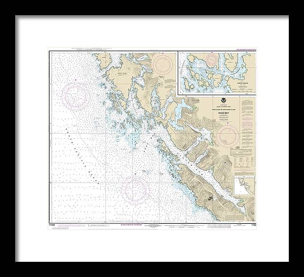 Nautical Chart-17322 Khaz Bay, Chichagof Island Elbow Passage - Framed Print