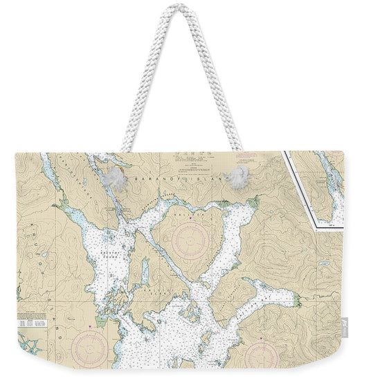 Nautical Chart-17324 Sitka Sound-salisbury Sound, Inside Passage, Neva Str-neva Pt-zeal Pt - Weekender Tote Bag