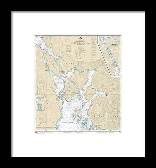 A beuatiful Framed Print of the Nautical Chart-17324 Sitka Sound-Salisbury Sound, Inside Passage, Neva Str-Neva Pt-Zeal Pt by SeaKoast