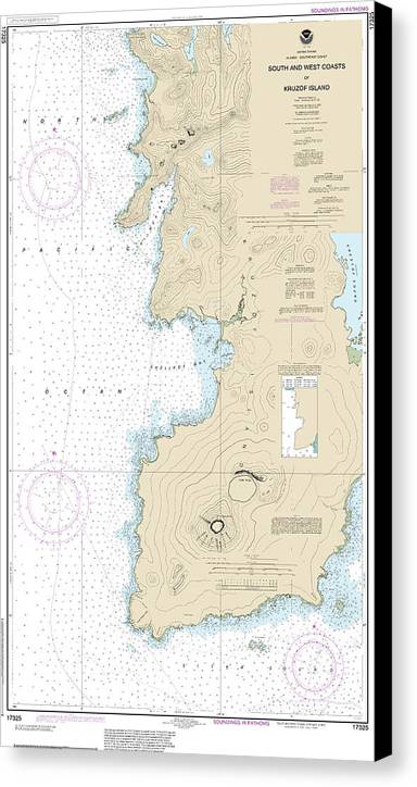 Nautical Chart-17325 South-west Coasts-kruzof Island - Canvas Print