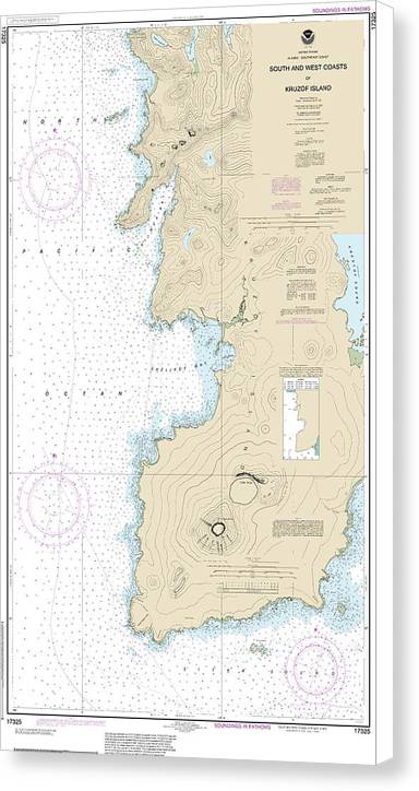 Nautical Chart-17325 South-west Coasts-kruzof Island - Canvas Print