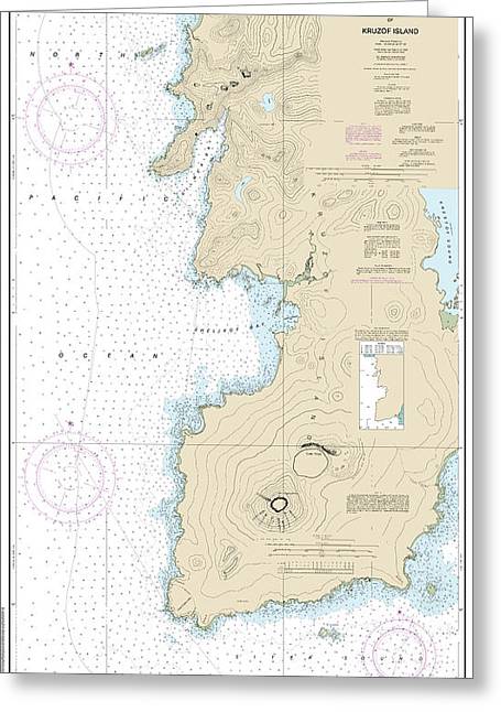 Nautical Chart-17325 South-west Coasts-kruzof Island - Greeting Card