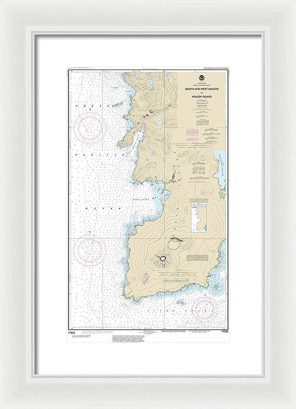 Nautical Chart-17325 South-west Coasts-kruzof Island - Framed Print