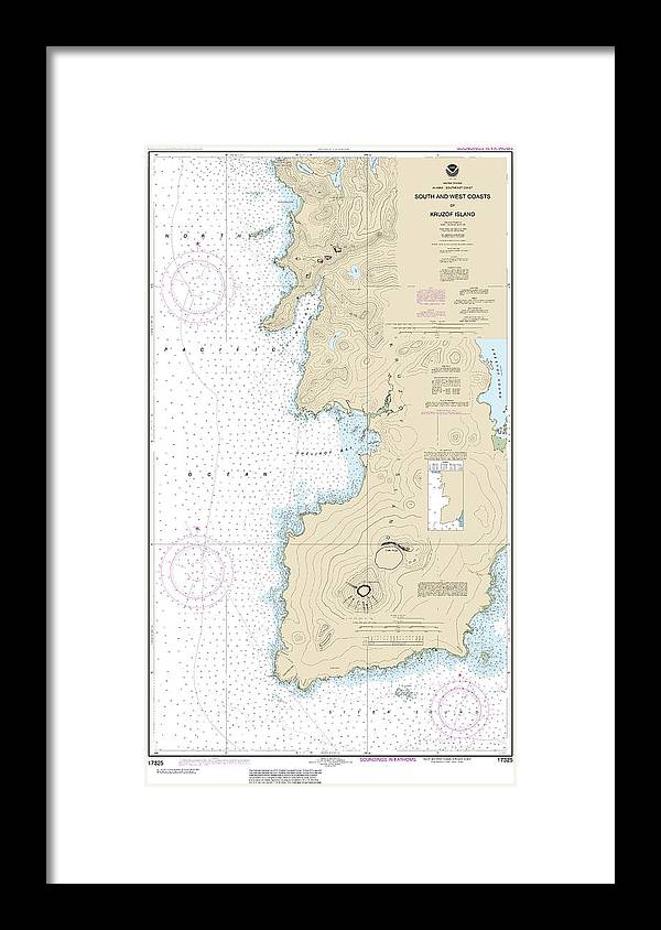 Nautical Chart-17325 South-west Coasts-kruzof Island - Framed Print