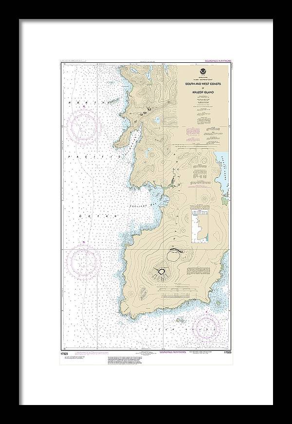 Nautical Chart-17325 South-west Coasts-kruzof Island - Framed Print