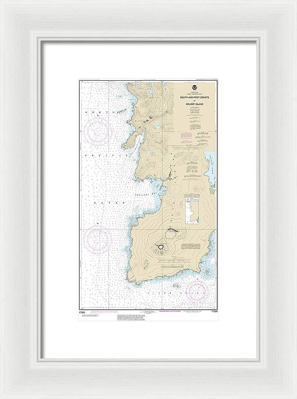 Nautical Chart-17325 South-west Coasts-kruzof Island - Framed Print