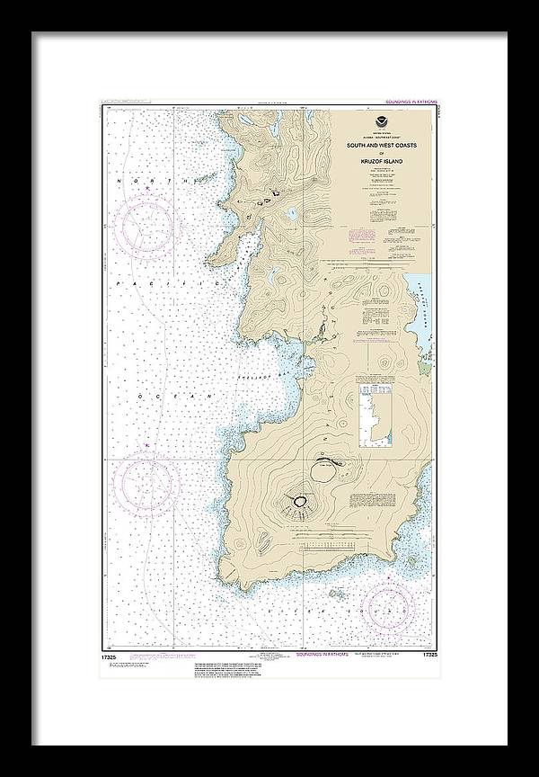 Nautical Chart-17325 South-west Coasts-kruzof Island - Framed Print