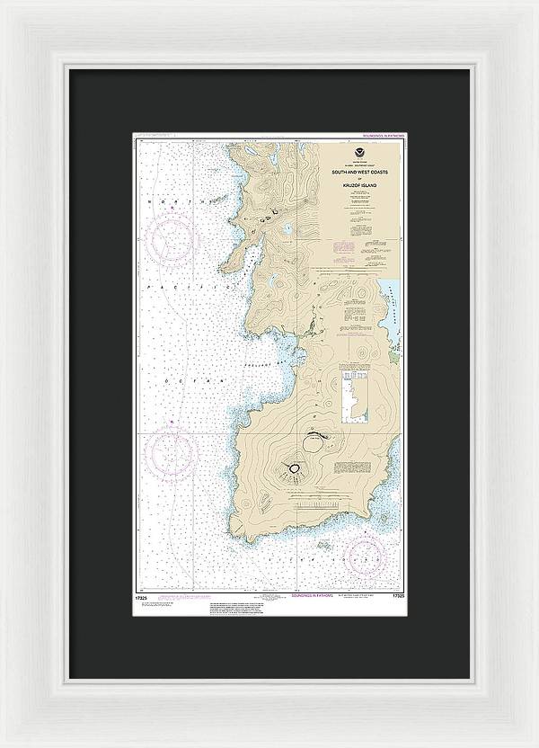 Nautical Chart-17325 South-west Coasts-kruzof Island - Framed Print