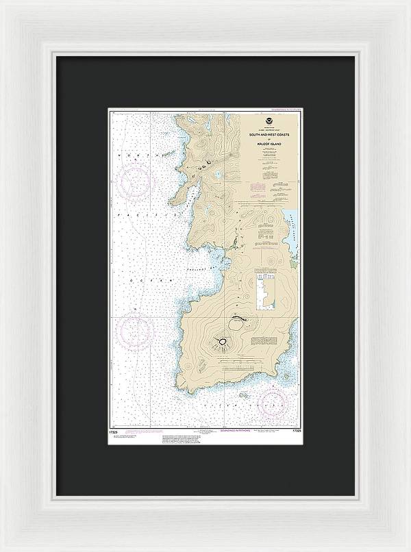 Nautical Chart-17325 South-west Coasts-kruzof Island - Framed Print