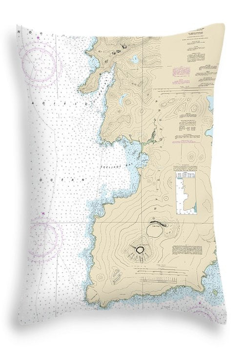 Nautical Chart-17325 South-west Coasts-kruzof Island - Throw Pillow