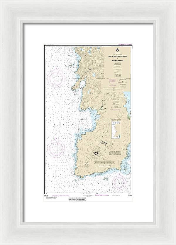 Nautical Chart-17325 South-west Coasts-kruzof Island - Framed Print