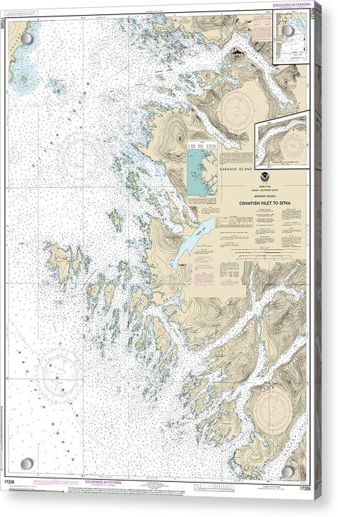 Nautical Chart-17326 Crawfish Inlet-sitka, Baranof I, Sawmill Cove - Acrylic Print