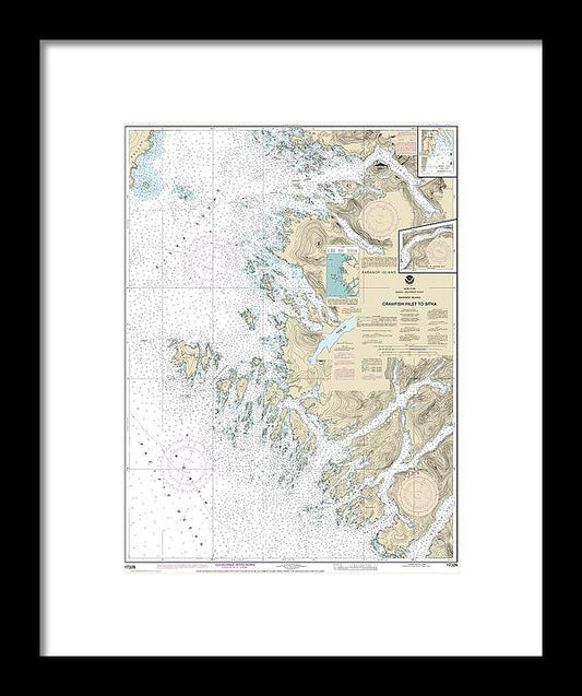 A beuatiful Framed Print of the Nautical Chart-17326 Crawfish Inlet-Sitka, Baranof I, Sawmill Cove by SeaKoast