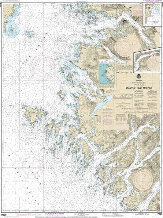 Nautical Chart 17326 Crawfish Inlet Sitka, Baranof I, Sawmill Cove Puzzle