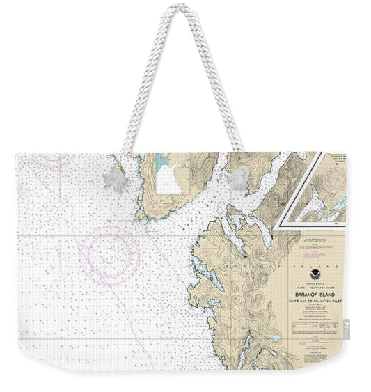 Nautical Chart-17328 Snipe Bay-crawfish Inlet,baranof L - Weekender Tote Bag