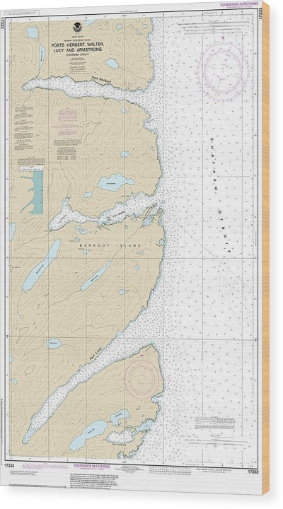 Nautical Chart-17333 Ports Herbert, Walter, Lucy-Armstrong Wood Print