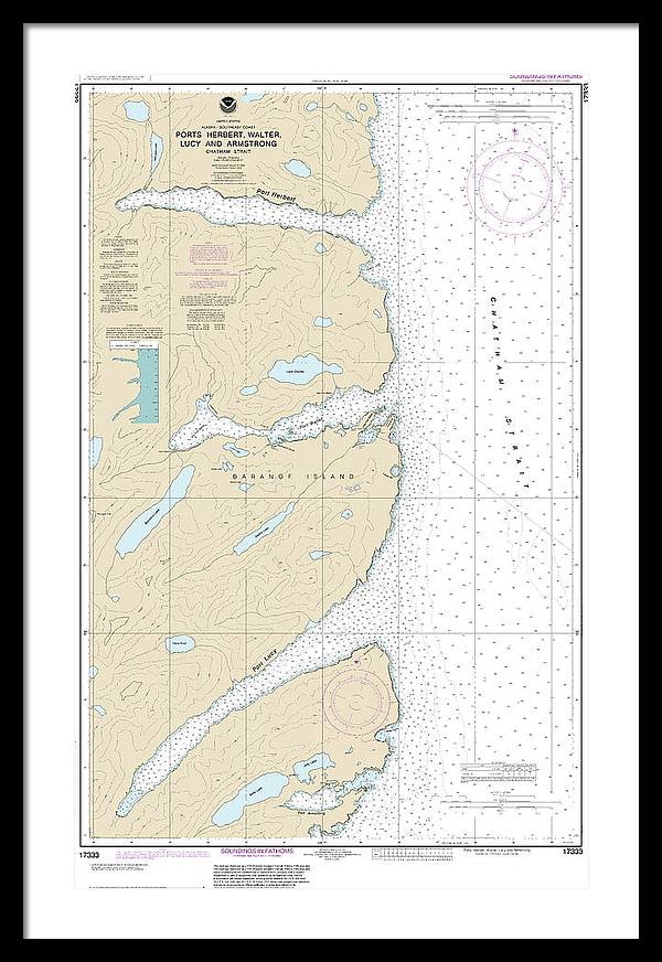 Nautical Chart-17333 Ports Herbert, Walter, Lucy-armstrong - Framed Print