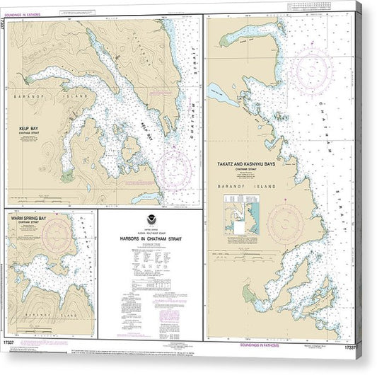 Nautical Chart-17337 Harbors In Chatham Strait Kelp Bay, Warm Spring Bay, Takatz-Kasnyku Bays  Acrylic Print